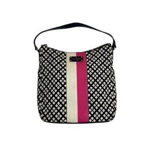 Kate Spade New York Classic Spade Mona Black/Cream Hobo Bag Logo Jacquard Fabric